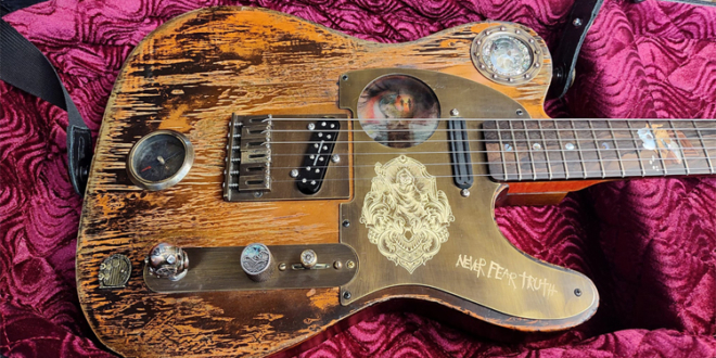 Johnny Deep Shipwreck guitar by David Petillo inspired by Pirates of teh Caribbean