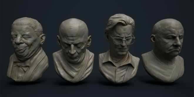 BB King, David Gilmour, Eric Clapton & Mark Knopfler 3D Sculptures by David Vardanian