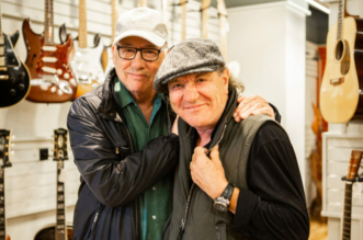 Mark Knopfler and Brian Johnson (Picture: Sky)