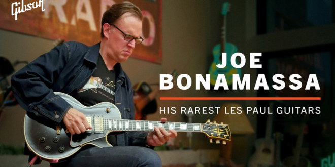 Joe Bonamassa with vintage Gibson Les Paul guitars