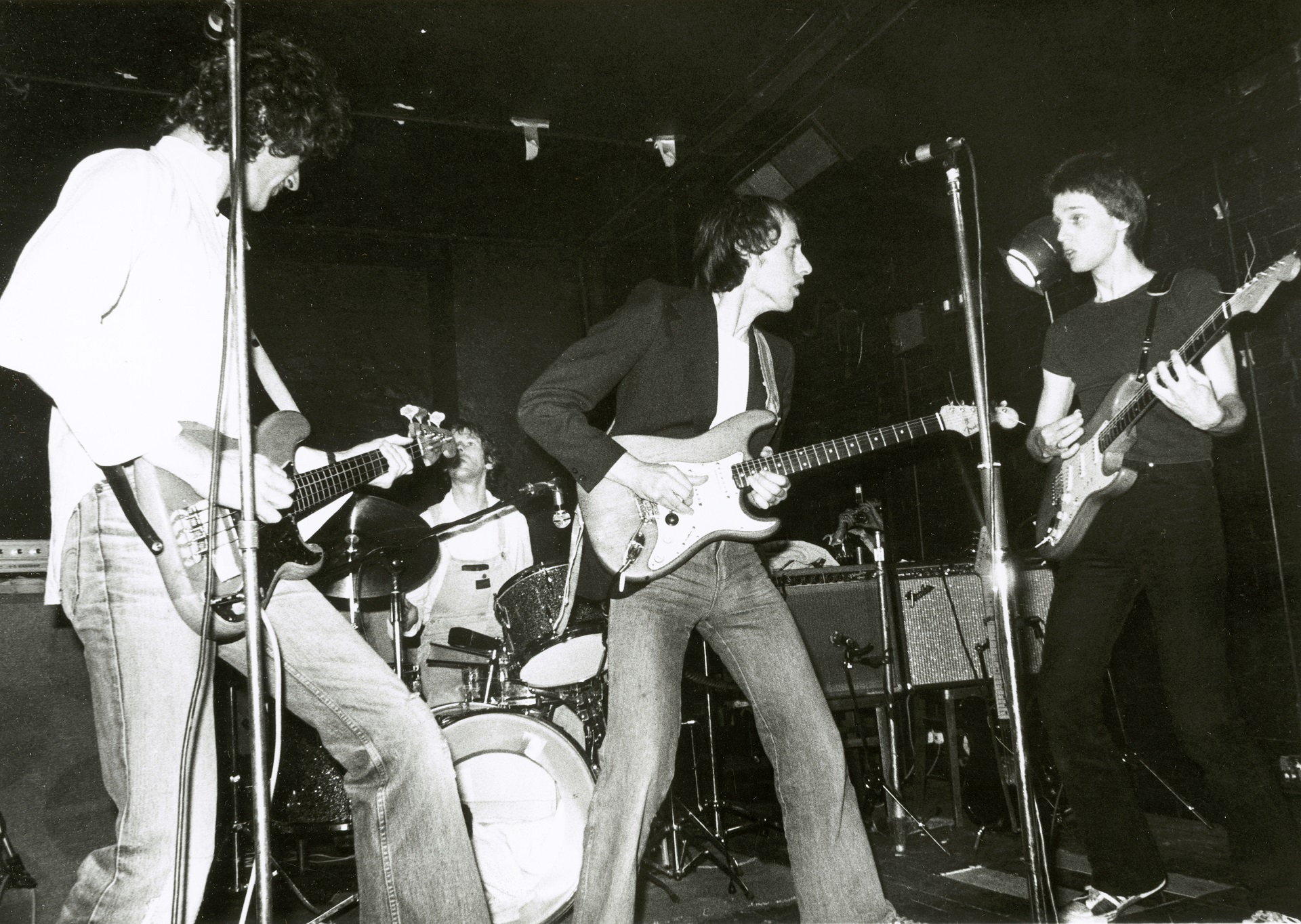 August 2, 1977 - Dire Straits at their fourth gig ever at the Tramshed in Woolwich. At the time, the band were known as well as Cafe Racers. 
