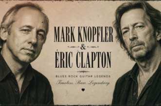 Artwork for the AI-generated blues-rock tribute album Midnight Highway Blues inspired by Eric Clapton and Mark Knopfler