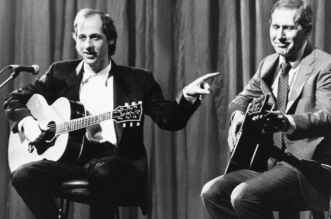 Mark Knopfler with legendary guitarist Chet Atkins during the period they recorded the Neck and Neck album.