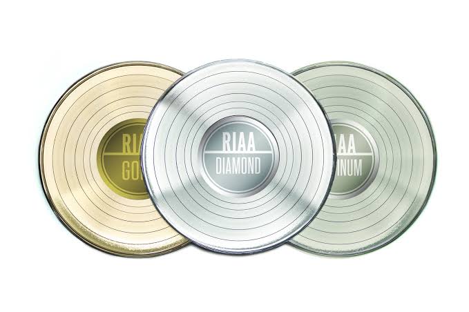 Varieties of RIAA Awards & Plaques. Three RIAA awards - Gold, Platinum, and Diamond.